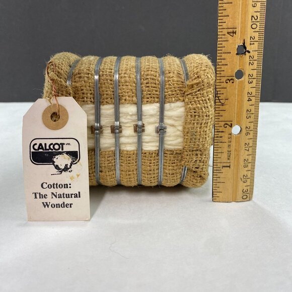 Vintage Cotton Mini Bale Salesman Sample By Calcot Advertising - Picture 8 of 10